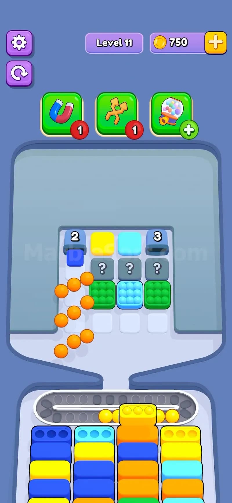 Tunnels in Marble Sort