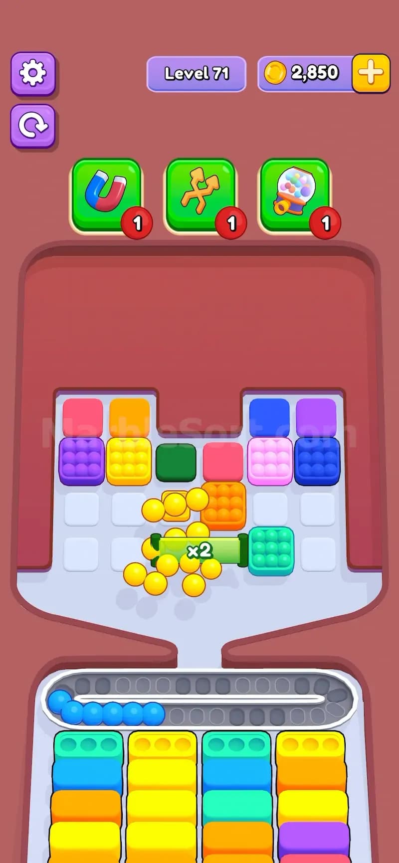 Multiplier Gates in Marble Sort