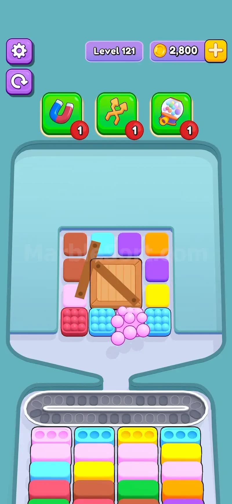 Crates in Marble Sort