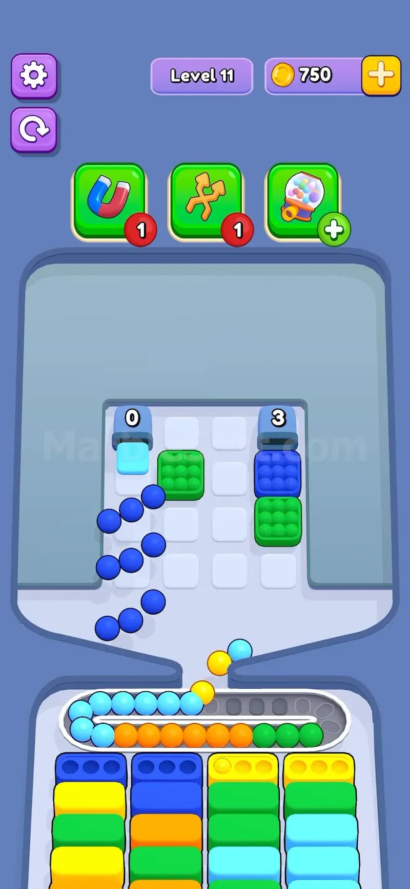 Tunnels in Marble Sort