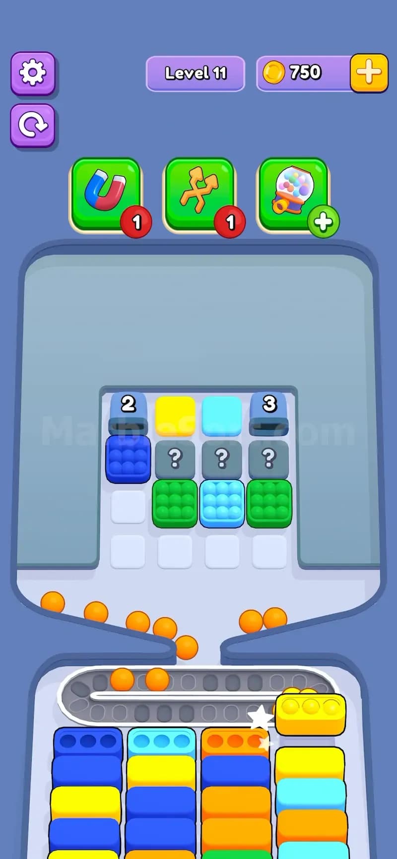 Tunnels in Marble Sort