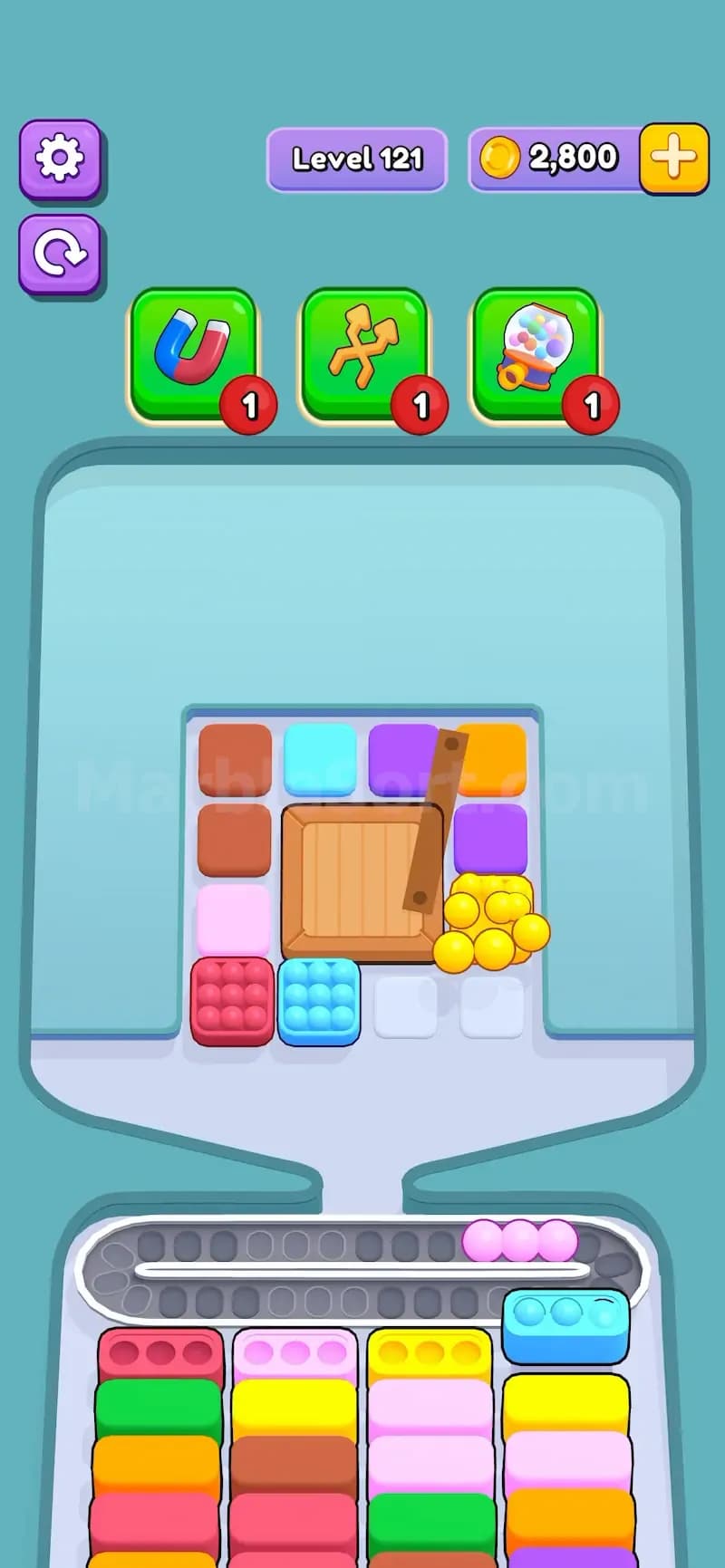 Crates in Marble Sort
