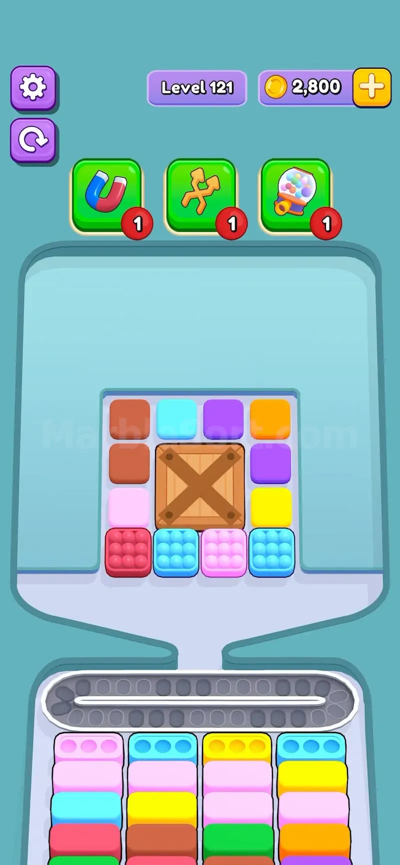 Crates in Marble Sort